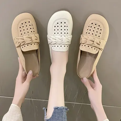 镂空透气包头半拖鞋女外穿2023夏季新款凉鞋时尚百搭休闲懒人凉拖商品大图
