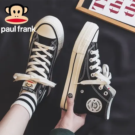 大嘴猴女鞋秋款高帮帆布鞋2023秋季新款春秋厚底布鞋休闲鞋子女款商品大图