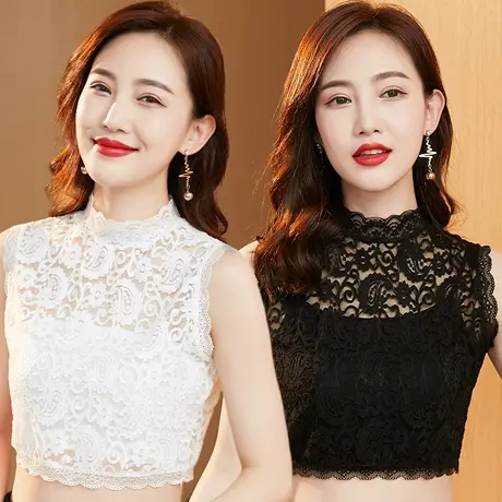 假领子女百搭假领春秋2022多功能蕾丝立领半高领白色衬衣假领内搭商品大图