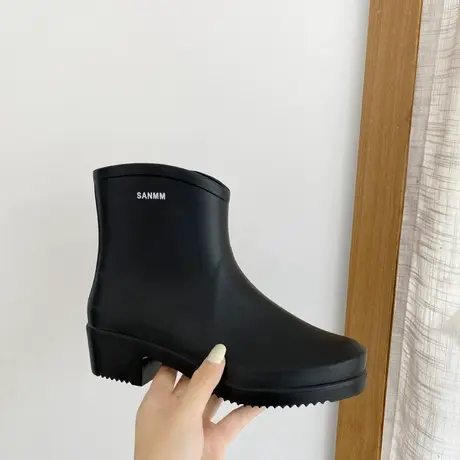 水鞋雨靴短筒雨鞋女时尚款外穿防水成人胶鞋下雨天穿的鞋加绒防滑商品大图
