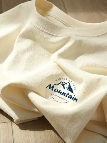 奶黄色仿棉短袖t恤女夏季美式复古港味chic小众设计高级感上衣服图片