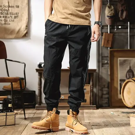 高端夏季工装裤子男宽松直筒美式复古休闲阔腿束脚哈伦大码潮牌商品大图
