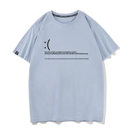秀洛极客程序员同款谷歌浏览器错误夏季短袖T恤男女衣服恶搞半袖图片