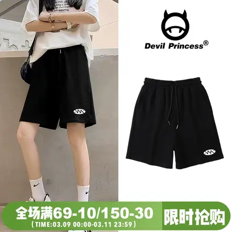 oversize韩版休闲高街直筒短裤女百搭宽松运动风学生五分阔腿裤潮商品大图