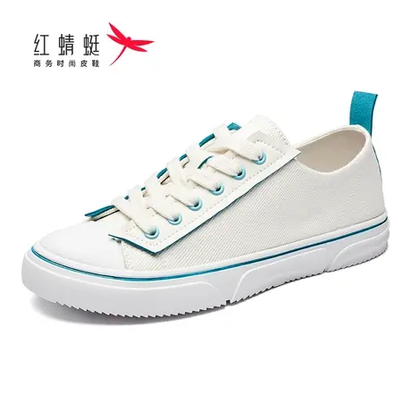 红蜻蜓女鞋小白鞋春秋新款平底板鞋百搭休闲舒适透气软底帆布运动商品大图