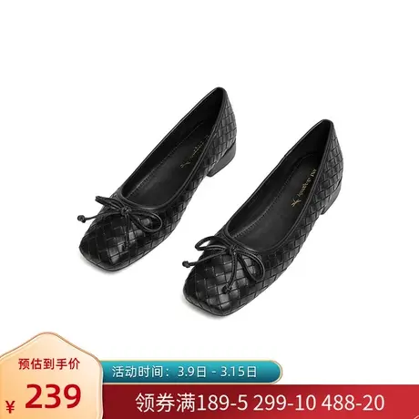 红蜻蜓浅口单鞋女春季款真皮舒适皮鞋女职业通勤低跟中老年妈妈鞋商品大图