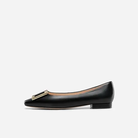 Nine West/玖熙2023年春夏新款单鞋女小方头方扣低跟通勤女鞋浅口图片