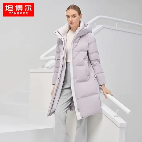 【商场同款】坦博尔2022新款羽绒服女中长款休闲冬外套TB331760图片