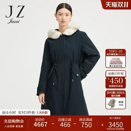 玖姿奥莱冬季新款保暖派克大衣图片