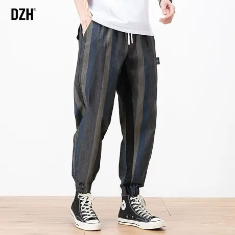 男士条纹休闲裤男秋秋季宽松九分裤子2023年新款潮流百搭速干男裤商品大图