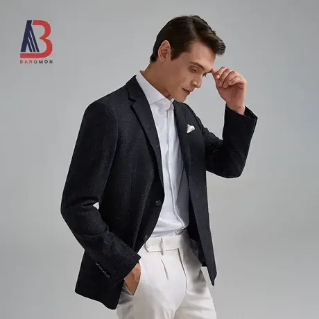 BAROMON/培罗蒙秋季男士西装商务休闲单西便西修身羊毛西服外套图片