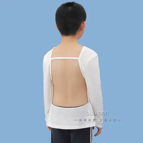 儿童晒背专用衣三伏天棉质长袖露背上衣T恤适合晒太阳的衣服商品大图