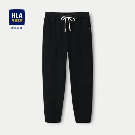 HLA/海澜之家一条过冬暖绒感内里加厚休闲裤秋冬季保暖九分裤男士图片