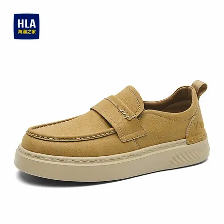HLA/海澜之家男鞋新款秋夏复古户外耐磨增高休闲鞋男士百搭免系带商品大图