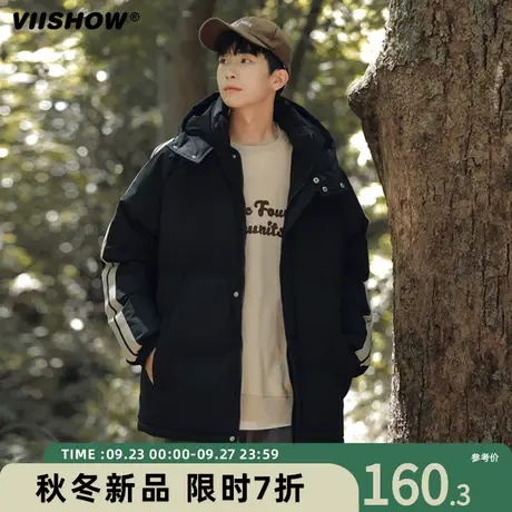 VIISHOW美式宽松拼接棉衣外套男冬季加厚面包服潮牌户外运动棉服商品大图
