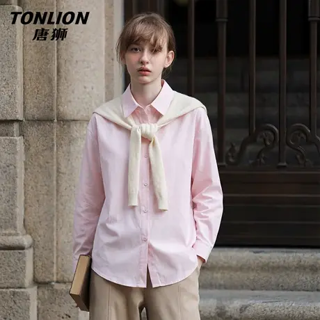 唐狮官方独特超好看的衬衫女设计感小众2026新款春披肩衬衣上衣VC图片