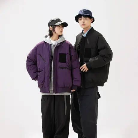 美式街头风棒球服棉服女加厚冬季外套2023年新款潮牌复古宽松棉衣图片