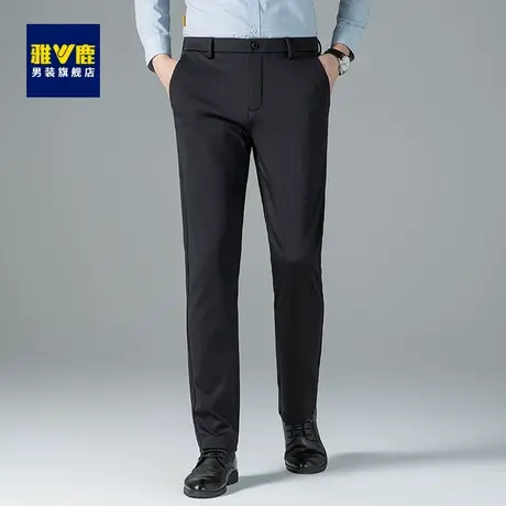 雅鹿男士休闲裤秋冬季2023新款商务直筒舒适易打理百搭免烫长裤子商品大图