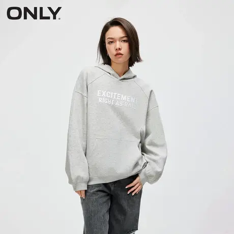 ONLY奥莱秋季新款时尚休闲宽松刺绣字母连帽长袖卫衣女商品大图