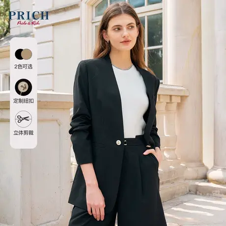 PRICH2023年春秋新款气质通勤商务设计感可拆卸职场百搭西装图片
