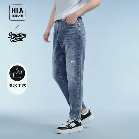 HLA/海澜之家SPRINTING SMILE系列牛仔裤24春夏新宽松锥形裤子男图片