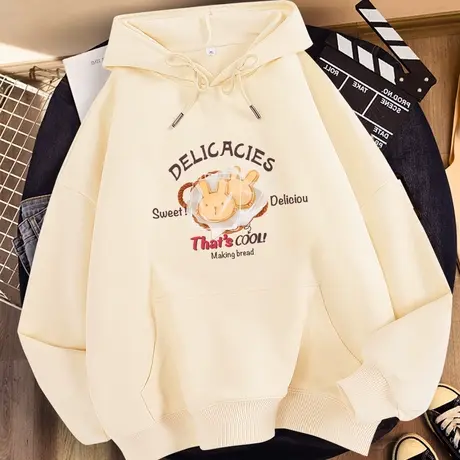 春秋新款连帽卫衣女2023年新款秋季宽松带帽女装衣服薄款女生上衣商品大图