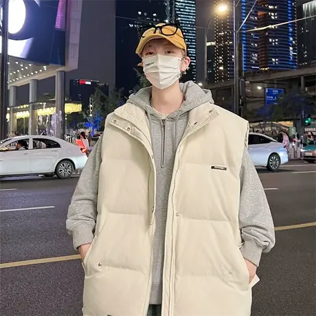 男士马甲秋冬季加厚保暖无袖棉衣外套男生潮牌休闲宽松面包服坎肩商品大图
