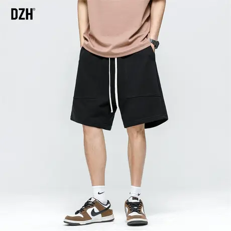 男士黑色重磅短裤男款夏季运动休闲五分裤宽松裤子2023新款半截裤商品大图