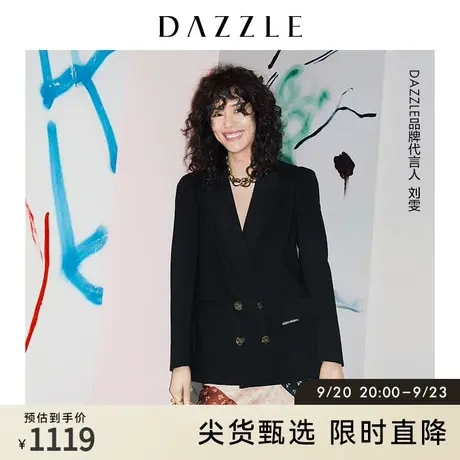 刘雯同款DAZZLE地素奥莱 复古宽肩西装外套女2D1F5061A图片