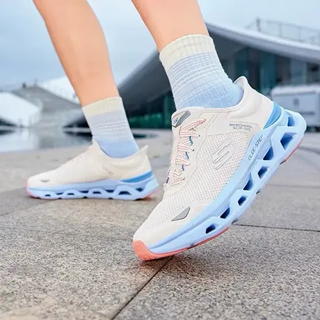 闪穿鞋Skechers斯凯奇夏女鞋跑步鞋厚底网面透气休闲运动鞋健步鞋商品大图
