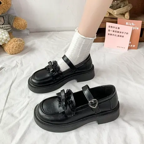 日系小皮鞋女英伦风2023春秋新款学院玛丽珍单鞋女仙女风厚底鞋子商品大图