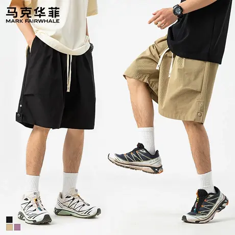 马克华菲运动裤男夏季纯棉宽松休闲跑步短裤青少年透气五分裤子X商品大图
