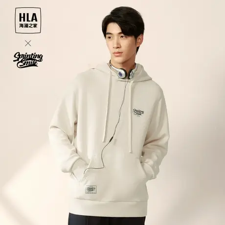 HLA/海澜之家SPRINTING SMILE系列卫衣23秋冬新弹柔珠地上衣男商品大图