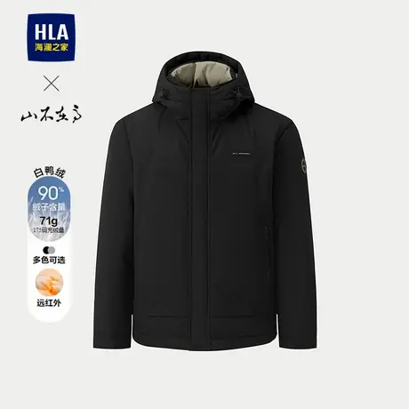 HLA/海澜之家山不在高系列羽绒服2025秋冬新款石墨烯连帽外套男商品大图