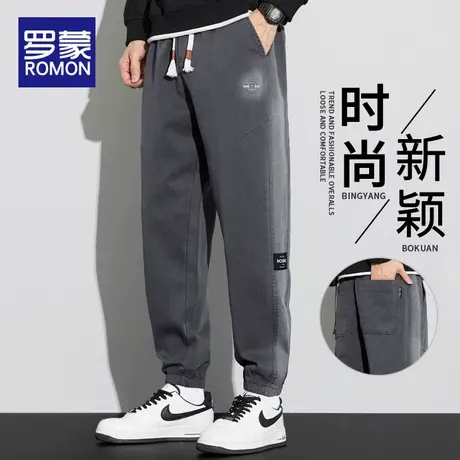 罗蒙工装束脚哈伦裤子男士2025秋冬季新款宽松运动休闲裤百搭长裤商品大图