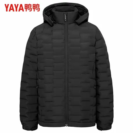 【可拆卸帽】鸭鸭秋冬轻薄羽绒服男简约百搭短款立领连帽保暖外套商品大图
