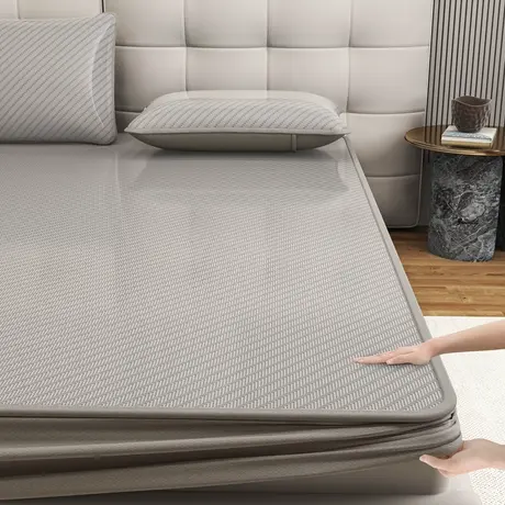 2026春夏新款水某星同款斜纹提花冰丝席三件套图片