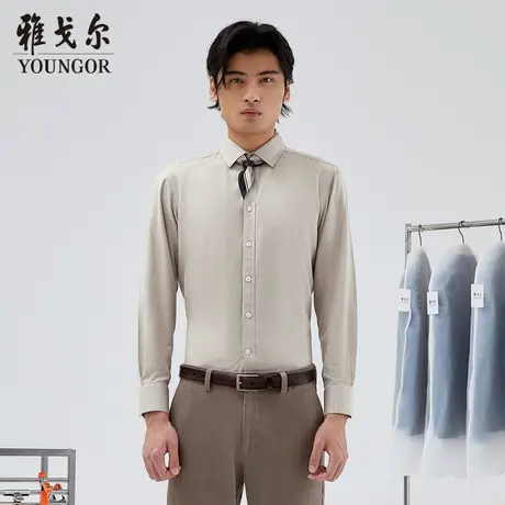 雅戈尔奥莱 商场同款男士长袖衬衫秋冬新款官方商务休闲衬衫商品大图