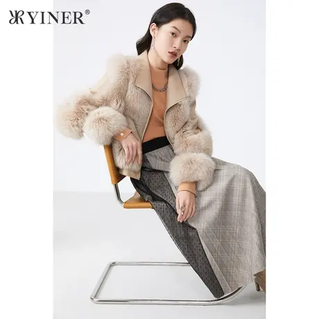 YINER音儿女装2021冬季新款时尚气质皮衣皮草外套商品大图