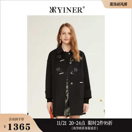 YINER音儿线上专选女装冬季纯羊毛双面呢大衣外套商品大图