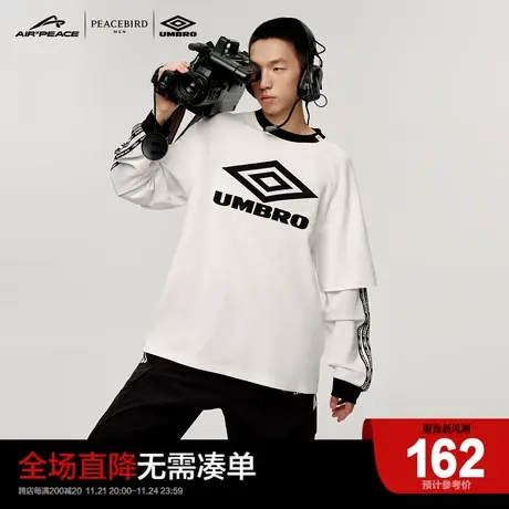 【AIRxPEACE】太平鸟男装茵宝联名印花长袖T恤球衣B3DCC4B24商品大图