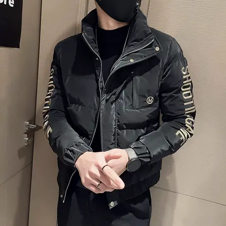 男秋冬刺绣棉服韩版潮流棉袄子冬季ins潮牌修身外套加厚百搭棉衣图片