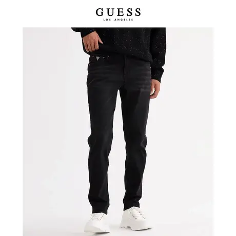 GUESS 男美式休闲百搭通勤黑色直筒牛仔裤-X3PA23D51V1图片
