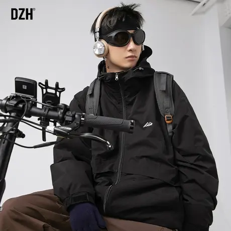 男士黑色工装冲锋衣男秋冬三合一可拆卸摇粒绒外套2024新款登山服商品大图