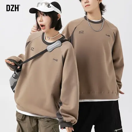 情侣重磅卫衣男秋季潮牌美式宽松男装外套2023新款套头衫刺绣上衣商品大图