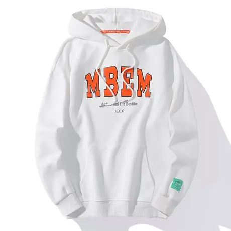 卫衣男2022新款春季休闲连帽套头圆领百搭字母印花宽松长袖上衣男商品大图