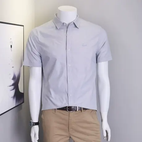 格慕施夏季短袖衬衫男士休闲牛津纺衬衣青年纯棉商务大码宽松寸衣商品大图