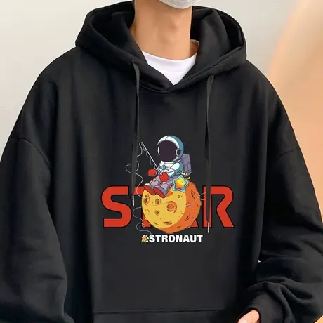 潮牌加厚加绒卫衣男秋冬季高街连帽外套美式ins男生帽衫重磅宽松商品大图