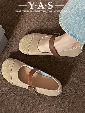 小香风玛丽珍鞋女平底博肯单鞋2024年春季浅口软底豆豆鞋勃肯鞋子商品大图