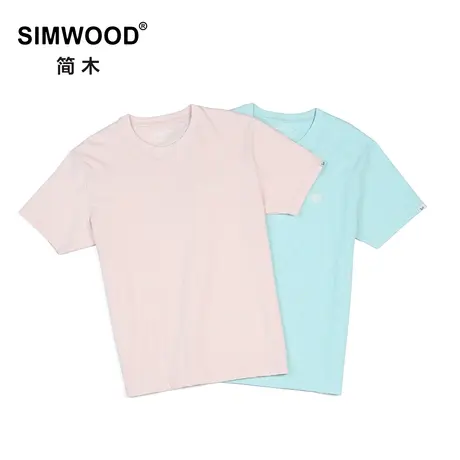 Simwood简木男装【合体版型】夏季新款圆领刺绣男士短袖T恤男潮商品大图